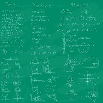 Math och Chalkboard background. Stock Illustration