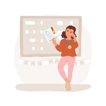 Math olympiad isolated cartoon vector illustration. Ilustración de archivo