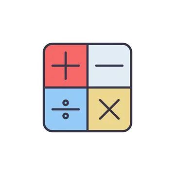 Math Operations or Calculator vector concept creative icon Stock Illustration