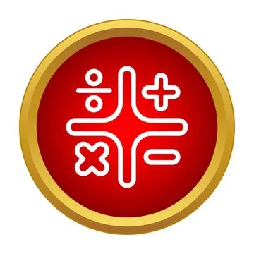 Math operations symbols icon calculating arithmetic functions Stock Illustration