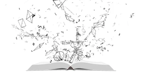 Math physics formulas from book. computer generated loopable motion background. Stock Footage 58168312