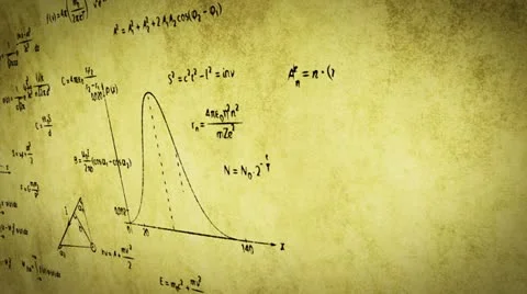 Math physics formulas on old paper panning loop Stock Footage 11290202