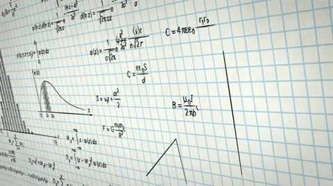 Math physics formulas on squared paper panning loop Stock Footage 11067931