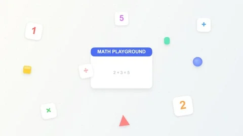 Math Playground Educational Interface with Numbers and Arithmetic Symbols Stock Footage 344514069
