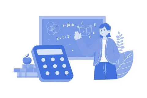 Math Presentation Illustration concept on a white background Stock Illustration