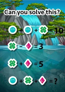 Math problem solving worksheet Illustrazione stock