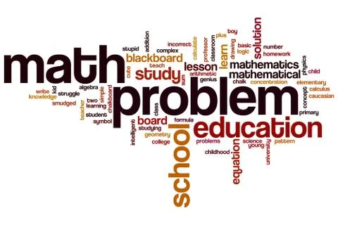 Math problem word cloud 스톡 일러스트