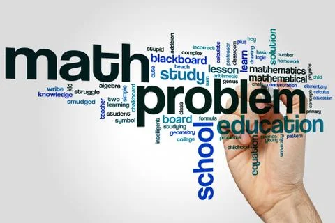 Math problem word cloud Foto stock