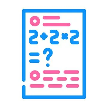 Math problems color icon vector illustration color 스톡 일러스트