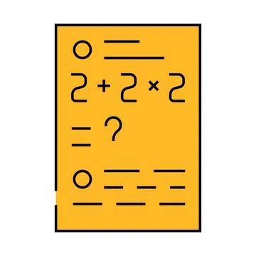 Math problems icon color illustration 스톡 일러스트