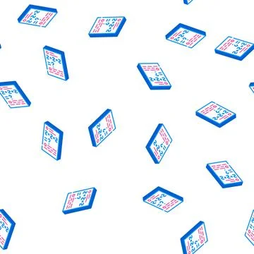 Math problems isometric icon seamless pattern color Stock Illustration