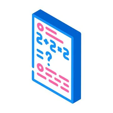 Math problems isometric icon vector illustration color 스톡 일러스트