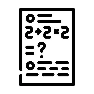 Math problems line icon vector illustration black 스톡 일러스트