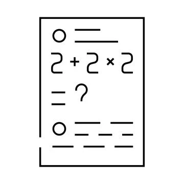 Math problems line icon vector illustration black 스톡 일러스트