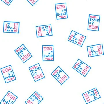 Math problems vector seamless pattern color Stock Illustration