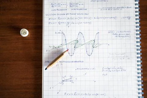 Math problems written on the paper Stock Photos