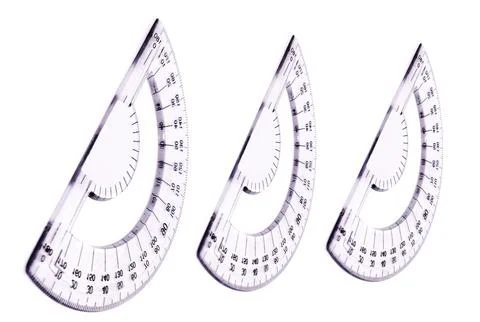 Math protractors isolated on white background Foto stock