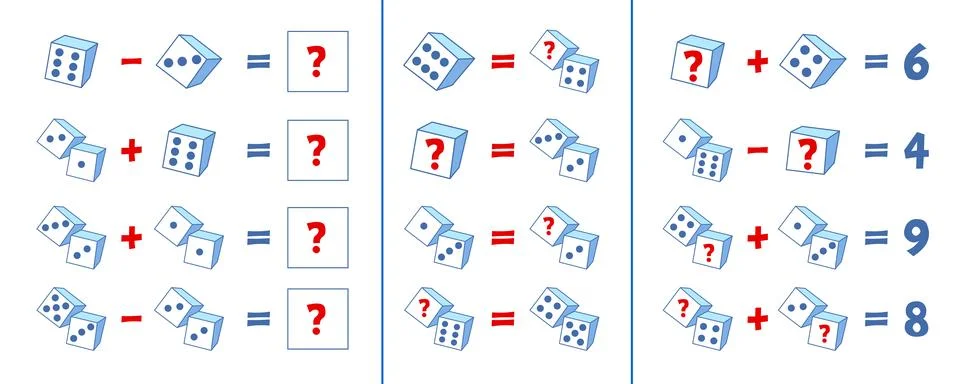 Math puzzle. Educational game for children Illustrazione stock