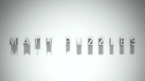 Math puzzles 3D title animation with shadows on a white background Stock Footage 298000733