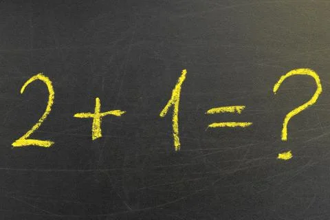 Math questions in the school on the chalkboard Stock Photos