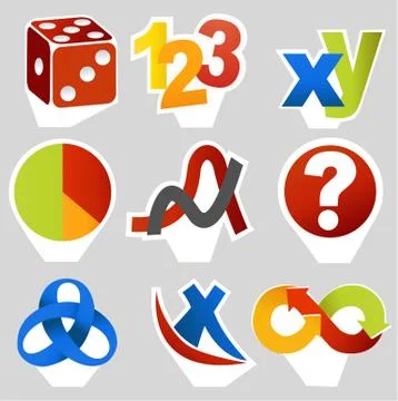 Math related symbols Stock Illustration