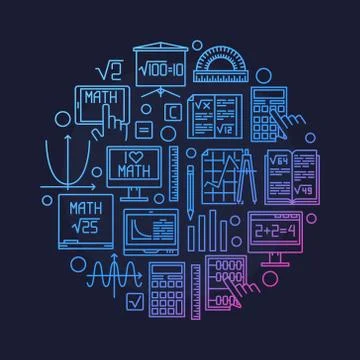 Math round colorful symbol Stock Illustration