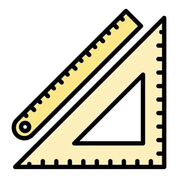 Math ruler icon color outline vector Stock Illustration