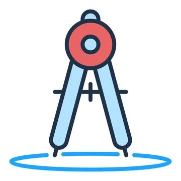 Math School Compass vector Mathematics Tool concept colored icon Stock Illustration