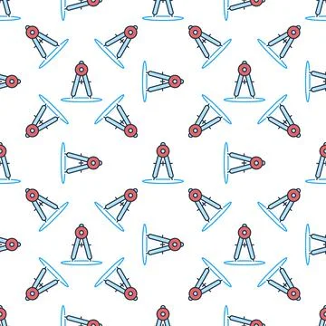 Math School Compass vector Mathematics Tool concept seamless pattern Stock Illustration
