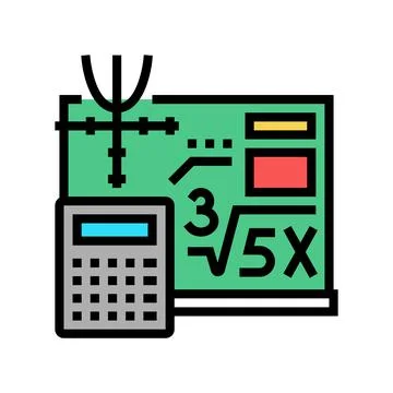 Math school lesson color icon vector illustration Stock Illustration