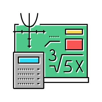 Math school lesson color icon vector illustration 스톡 일러스트
