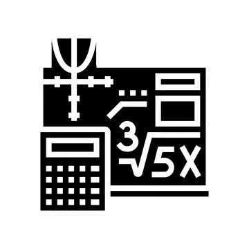 Math school lesson glyph icon vector illustration Illustrazione stock