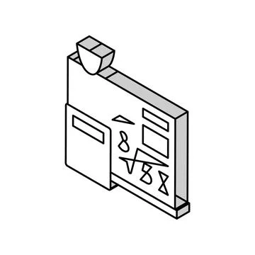 Math school lesson isometric icon vector illustration Illustrazione stock