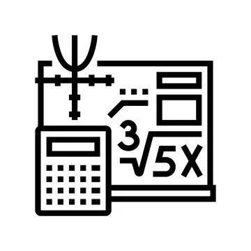 Math school lesson line icon vector illustration Illustrazione stock