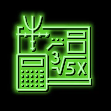 Math school lesson neon glow icon illustration Stock Illustration