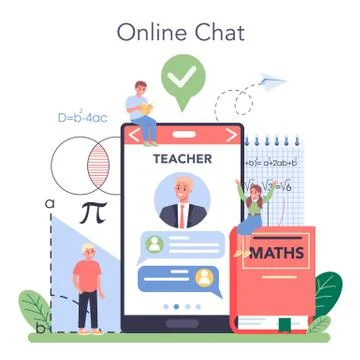 Math school online service or platform. Learning mathematics Stock Illustration