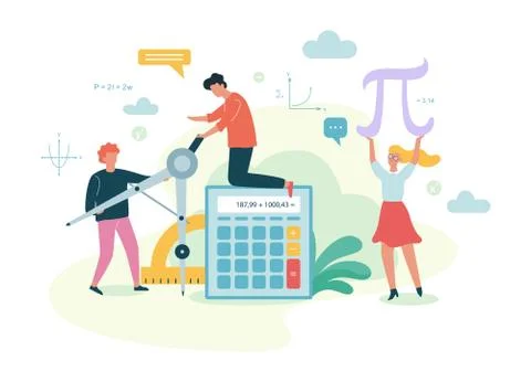 Math school subject. Learning mathematics, idea of education Stock Illustration