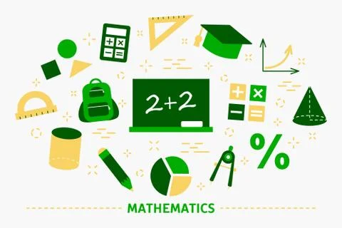 Math school subject. Learning mathematics, idea of education Stock Illustration