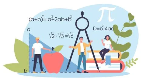 Math school subject. Learning mathematics, idea of education Stock Illustration