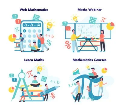 Math school subject. Learning mathematics, idea of education Stock Illustration