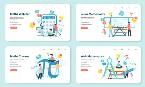 Math school subject. Learning mathematics, idea of education Stock Illustration