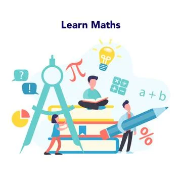 Math school subject. Learning mathematics, idea of education Stock Illustration