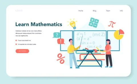 Math school subject. Learning mathematics, idea of education Stock Illustration