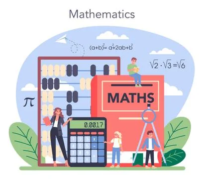 Math school subject. Learning mathematics, idea of education Stock Illustration
