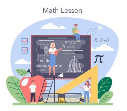 Math school subject. Learning mathematics, idea of education Stock Illustration