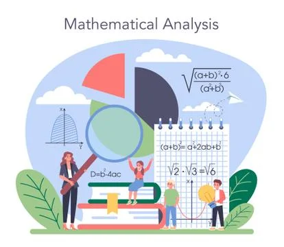 Math school subject. Learning mathematics, idea of education Stock Illustration