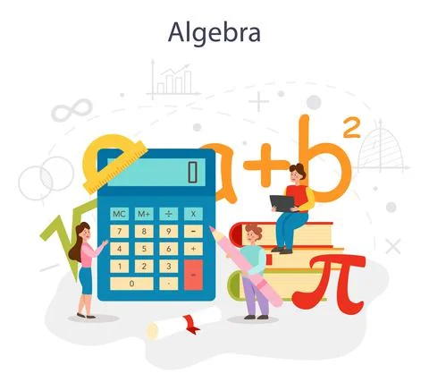 Math school subject. Learning mathematics, geometry and algebra Stock Illustration