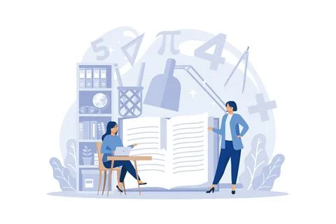 Math school subject set. Learning mathematics, idea of education and knowle.. Stock Illustration