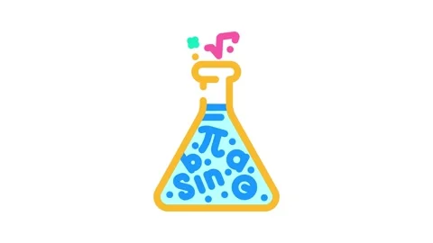 Math science education color icon animation Stock Footage 327269424
