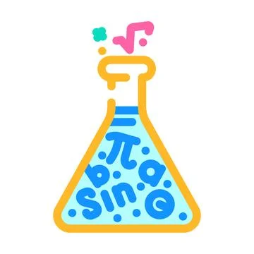 Math science education color icon vector illustration Illustrazione stock